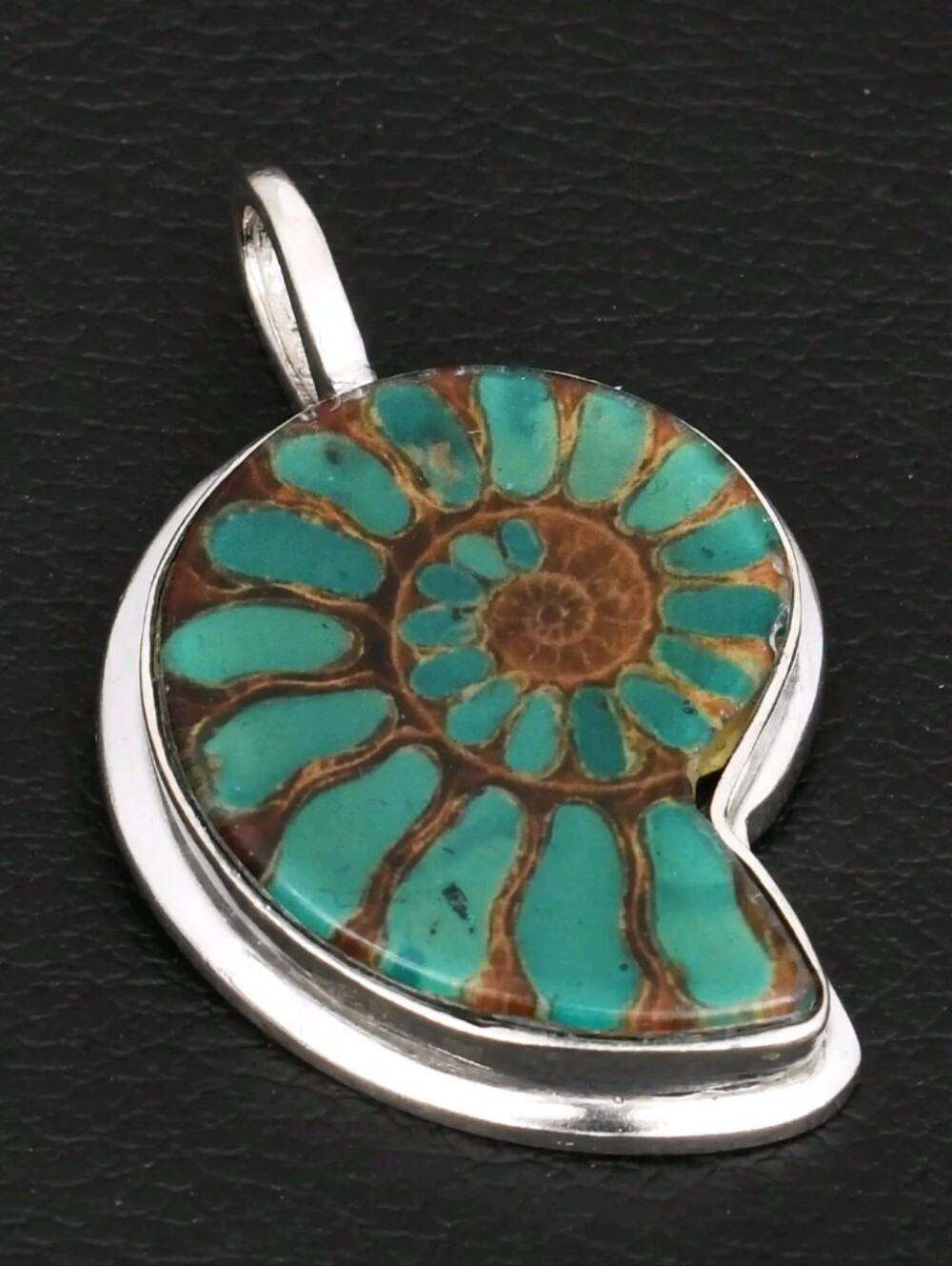 Ammonite Fossil Gemstone Jewelry 925 Sterling Silver Handmade Pendant Necklace